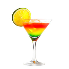 Fototapeta premium Colorful Drink Variety with Ice and Fruits on Transparent Background