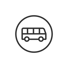 Bus zone sign, linear icon. Public transport stop or designated lane. Line with editable stroke.