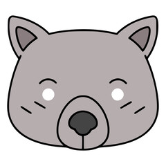 wombat mask party carnival celebration birthday flat color vector illustration template design