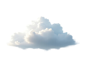 Realistic fluffy cloud element for transparent background weather design and forecast visuals.