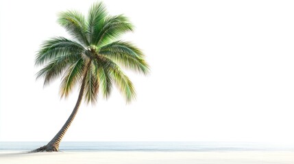 Obraz premium Tropical Palm Tree on Sandy Beach