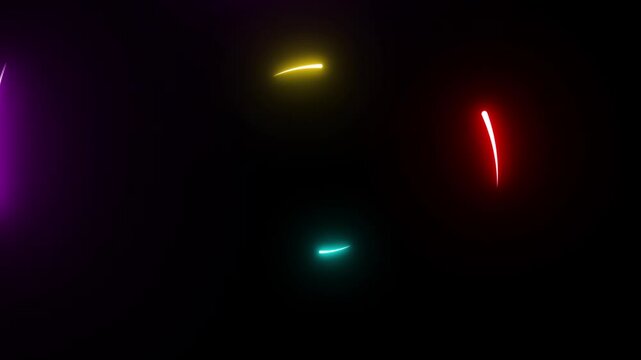 glowing neon circle rotating on black background