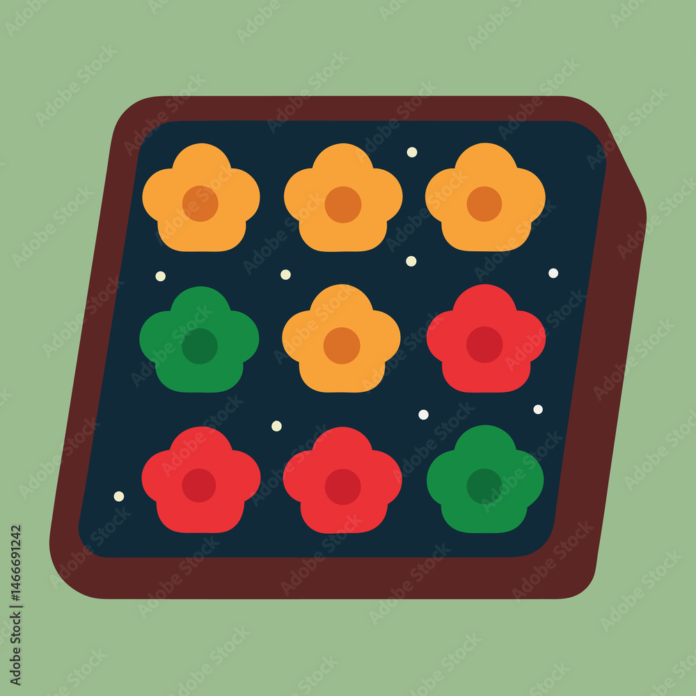 Poster seamless pattern with colorful buttons