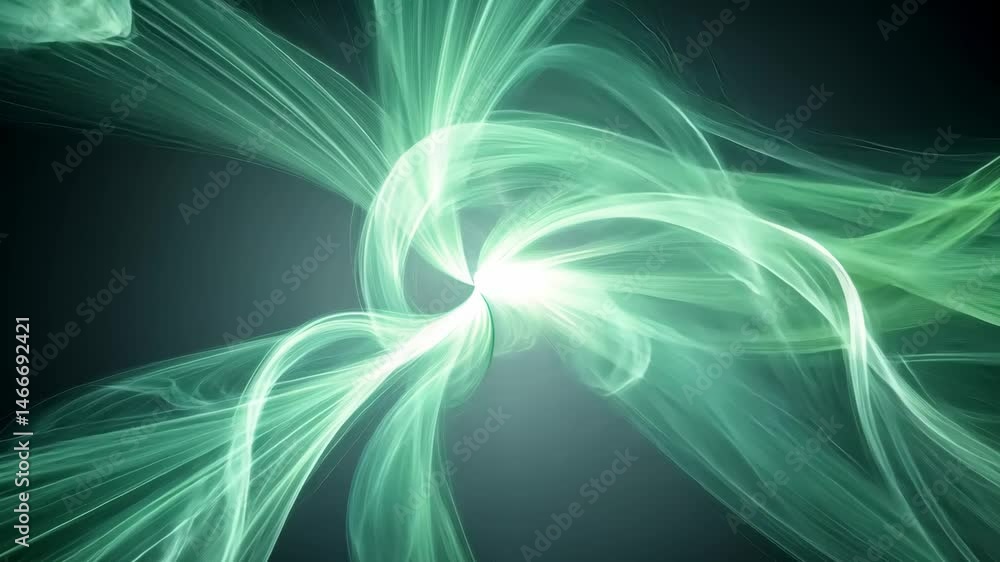 Poster abstract green light swirl design mesmerizing energy and ethereal flowing patterns