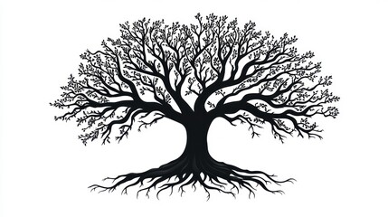 Powerful tree silhouette