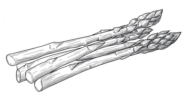 Fresh asparagus bunch illustration