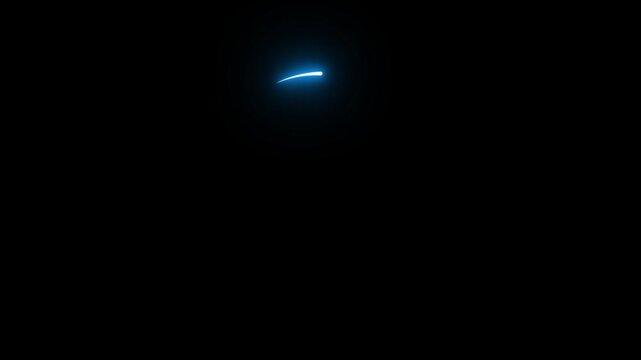 glowing neon circle rotating on black background