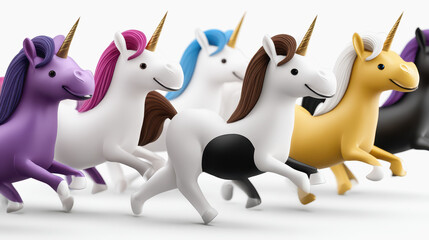 A dreamy gathering of unicorns leaving a stardust trail in a high quality illustration full of fantasy and wonder