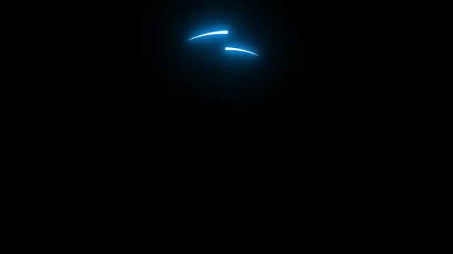 glowing neon circle rotating on black background