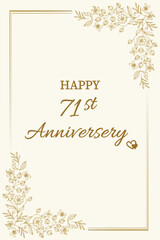 Elegant 71st Anniversary Greeting Card with Floral Border