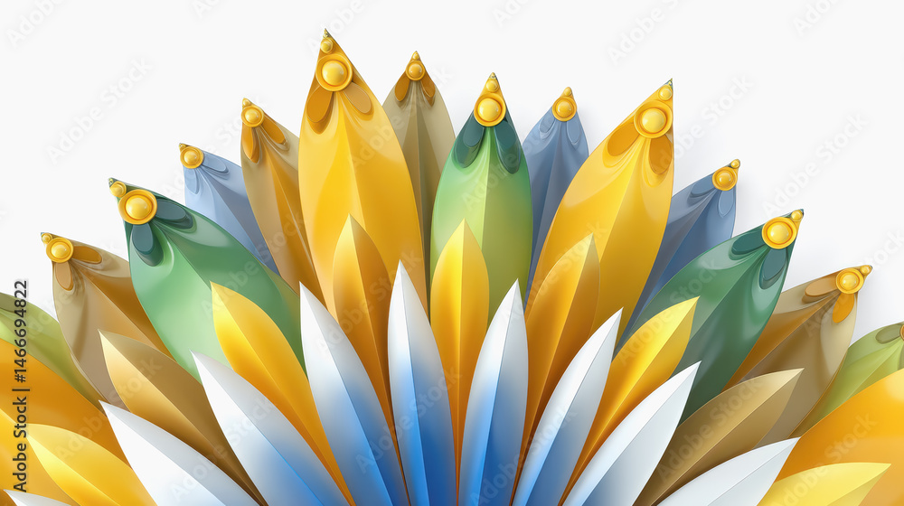 Poster a beautiful flower displaying an array of colors in a stunning art deco style illustration capturing