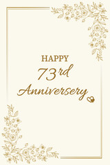 Elegant 73rd Anniversary Greeting Card with Floral Border