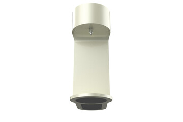 Minimalist Aesthetic Modern Water Dispenser Purifier with a White Body Compact Purification Dispensing Machine for Home or Office with Touch Controls on Top and a Clear Water Level Indicator on PNG