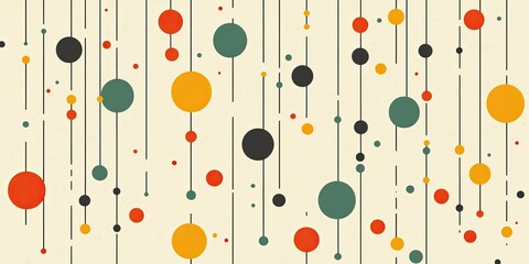 Retro Circles Abstract Atomic Age Design with Vector Illustration.