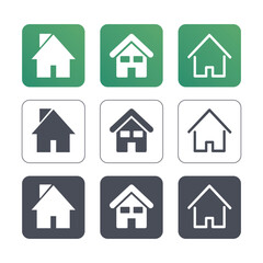 Obraz premium Real estate icon. Vector icon illustration. Set of icons related to real estate, property, buying, renting, house, home.