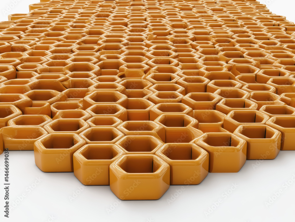 Poster vibrant collection of yellow hexagons creating a mesmerizing pattern in high quality illustrations