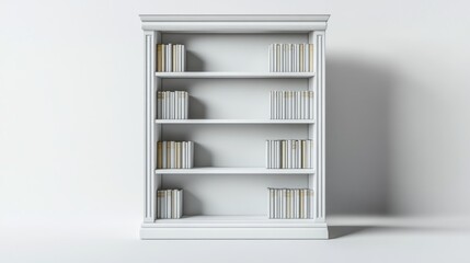 Fototapeta premium Classic white bookcase
