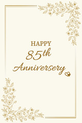 Elegant 85th Anniversary Greeting Card with Floral Border