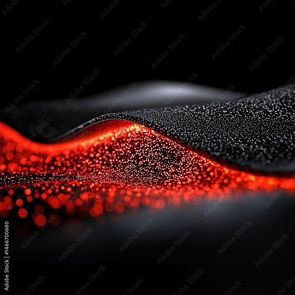 Poster black and red wave pattern creating a striking and bold visual statement in abstract design