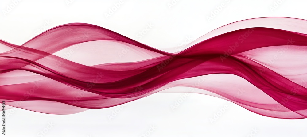 Poster delicate fluid waves abstract background in red tones with dynamic movement on a soft gradient