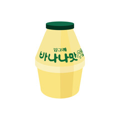 korea banana milk vector illustration