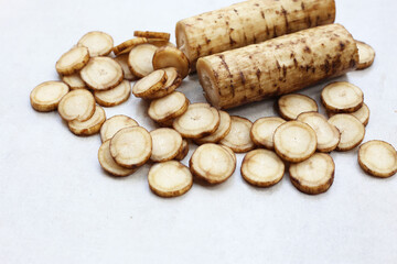 Fresh burdock roots or gobo roots