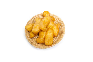 Top view of deep fried dough sticks