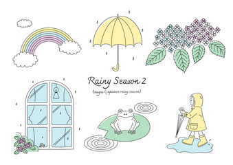 Cute Pastel Rainy Season Illustrations – Hand-drawn Style