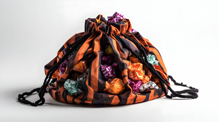 Halloween Candy Bag Spooky Treats in a Cute Drawstring Pouch transparent background