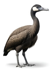 Fototapeta premium Moa Realistic on White Background: Witness the Imposing Presence of a Giant Flightless Bird, Tragically Driven to Extinction by Human Hunting in New Zealand