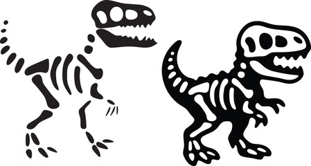 Dinosaur Bones Fossil Illustration
