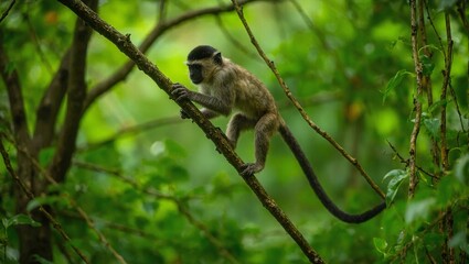 Tamarin leaping