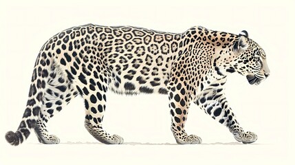 leopard on white background