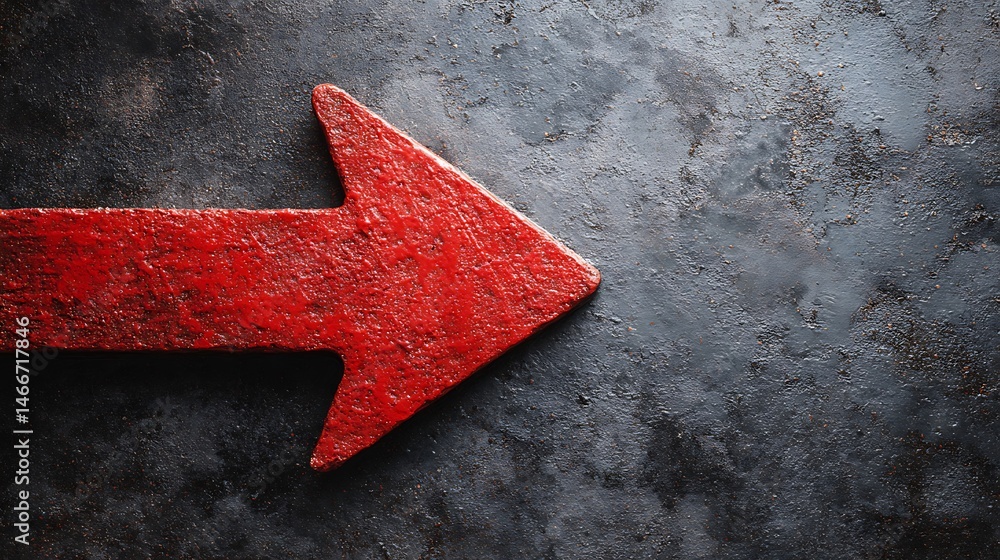 Aufkleber a red arrow pointing to the left