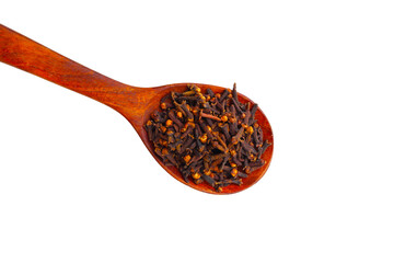 A spice of dried cloves, herbal medicine plant