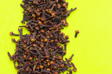A spice of dried cloves, herbal medicine plant