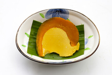 Egg custard steamed in pumpkin