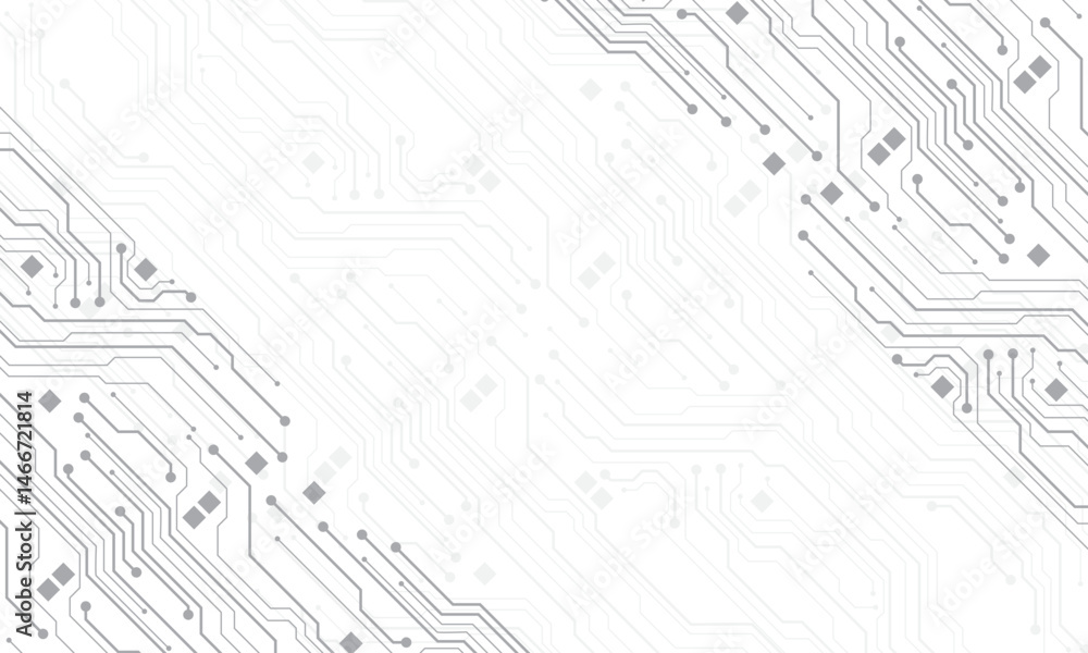 Poster abstract grey circuit board technology connected lines electronics elements computer motherboard dig