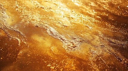 Golden abstract texture with light reflections.