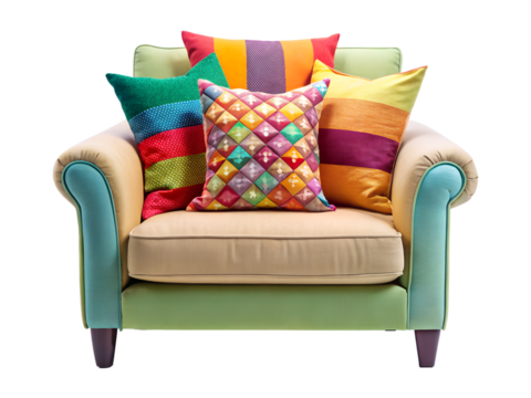 red sofa isolated on white background . File type PNG Transparent.