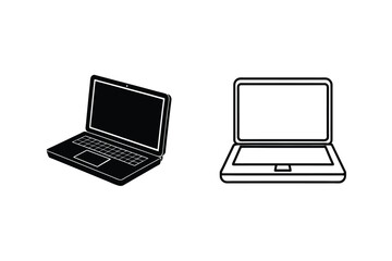 Simple laptop icons showing different styles for design and technology related projects