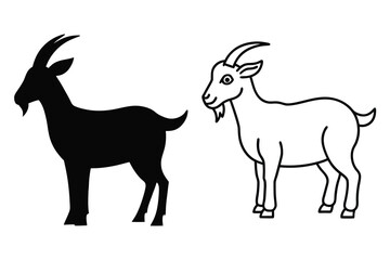 Obraz premium silhouette of a goat