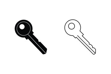 Vector illustration of two modern keys showing different styles security access and protection