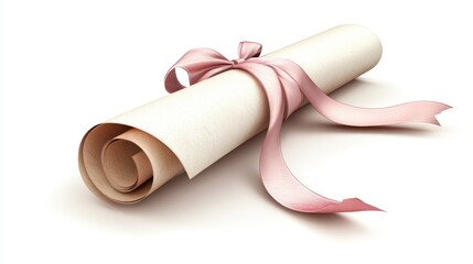 Rolled diploma with ribbon