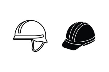 Two stylish safety helmets representing protection and security for construction and engineering projects
