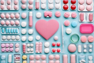 detailed picture of flat lay medical composition