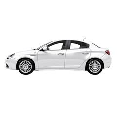 Fototapeta premium Sleek White Sedan Profile - A Stunning Automobile Design , isolated on white background png