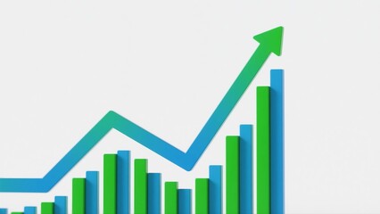 business graph with arrow