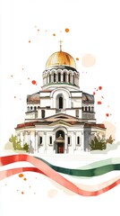 Obraz premium of Alexander Nevsky Cathedral in Sofia with ribbons