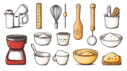 Set of baking tools and utensils